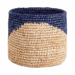 4-tlg. Korbset Handgefertigt Aus Raffia ISALO In Natur-Blau -Home Decoration&Supplies butlers 4 tlg korbset handgefertigt aus raffia isalo in natur blau 5