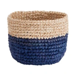 4-tlg. Korbset Handgefertigt Aus Raffia ISALO In Natur-Blau -Home Decoration&Supplies butlers 4 tlg korbset handgefertigt aus raffia isalo in natur blau 7
