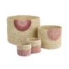 4-tlg. Korbset Handgefertigt Aus Raffia ISALO In Natur-Rosa -Home Decoration&Supplies butlers 4 tlg korbset handgefertigt aus raffia isalo in natur rosa