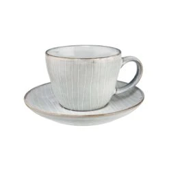 4x Kaffeetasse Mit Untertasse 270ml HENLEY In Hellgrau -Home Decoration&Supplies butlers 4x kaffeetasse mit untertasse 270ml henley in hellgrau 2