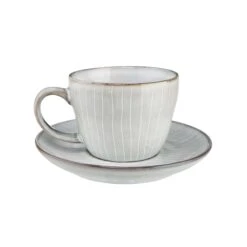 4x Kaffeetasse Mit Untertasse 270ml HENLEY In Hellgrau -Home Decoration&Supplies butlers 4x kaffeetasse mit untertasse 270ml henley in hellgrau 3