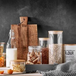 4x Vorratsgläser 2300ml WOODLOCK In Transparent -Home Decoration&Supplies butlers 4x vorratsglaser 2300ml woodlock in transparent 6