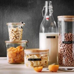 4x Vorratsgläser 550ml WOODLOCK In Transparent -Home Decoration&Supplies butlers 4x vorratsglaser 550ml woodlock in transparent 5