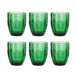 6x Gläser 250ml VICTORIAN In Dunkelgrün