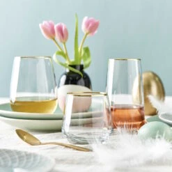 6x Gläser Mit Goldrand 590ml TOUCH OF GOLD In Transparent -Home Decoration&Supplies butlers 6x glaser mit goldrand 590ml touch of gold in transparent 4