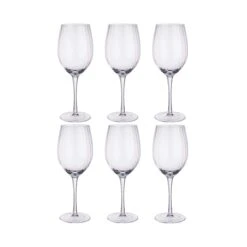 6x Rotweingläser Mit Rillen 550ml MODERN TIMES In Transparent