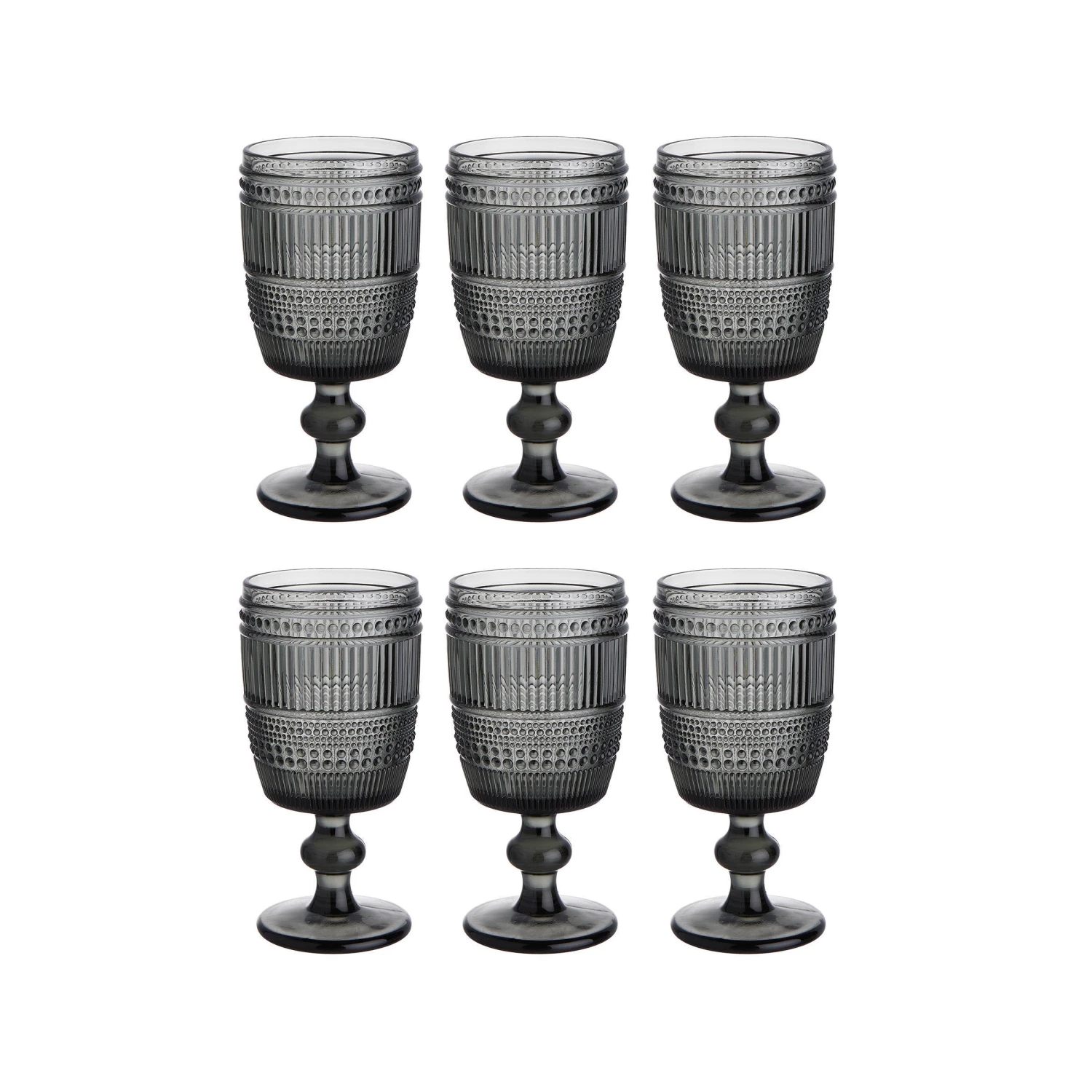 6x Weingläser 230ml FIRENZE In Grau 3 6x Weingläser 230ml FIRENZE In Grau