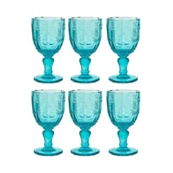 6x Weingläser 230ml VICTORIAN In Türkis