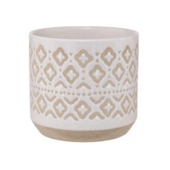 Blumentopf Ø18cm ETHNO In Weiß
