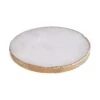 Edelsteinuntersetzer Ø11cm CRYSTAL In Weiß-Gold
