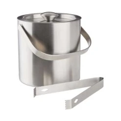 Eiseimer Mit Zange Höhe 16cm ON ICE In Silber