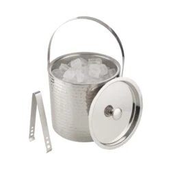 Eiseimer Mit Zange Höhe 21cm ON ICE In Silber