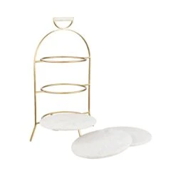 Etagere 3-stufig Höhe 65cm MARBLE In Weiß -Home Decoration&Supplies butlers etagere 3 stufig hohe 65cm marble in weiss 3