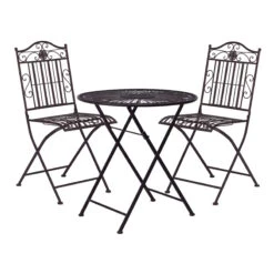 Gartenmöbel-Set 3-tlg. TERRACE HILL In Dunkelbraun