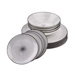 Geschirr-Set 12-tlg. DIM SUM In Schwarz-Weiß