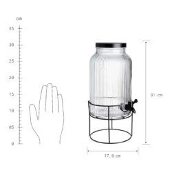 Getränkespender Mit Ständer 2 Tlg. FOUNTAIN In Transparent-Schwarz -Home Decoration&Supplies butlers getrankespender mit stander 2 tlg fountain in transparent schwarz 3