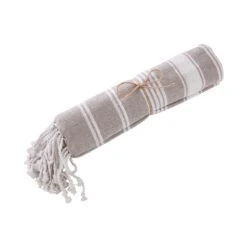 Hamamtuch L 170 X B 90cm SURFSIDE In Taupe -Home Decoration&Supplies butlers hamamtuch l 170 x b 90cm surfside in taupe 2