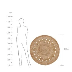 Hanf-Teppich Mit Lochmuster Ø110cm ALL NATURE In Natur -Home Decoration&Supplies butlers hanf teppich mit lochmuster o110cm all nature in natur 2