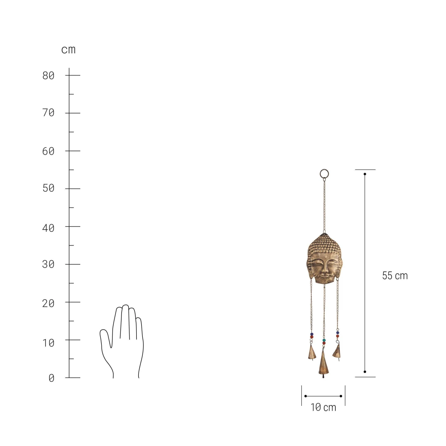 Hängedekoration "Buddha" L 55 X B 10cm BALI In Gold 5 Hängedekoration "Buddha" L 55 X B 10cm BALI In Gold – Bild 3