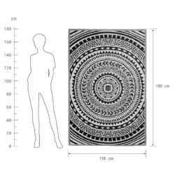 In- & Outdoor-Teppich Circles L 180 X B 118cm COLOUR CLASH In Schwarz-Weiß -Home Decoration&Supplies butlers in and outdoor teppich circles l 180 x b 118cm colour clash in schwarz weiss 2