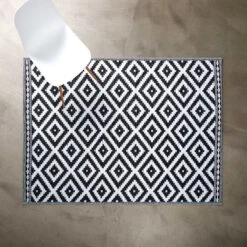 In- & Outdoor-Teppich Ethno/Rauten L 200 X B 150cm COLOUR CLASH In Schwarz-Weiß -Home Decoration&Supplies butlers in and outdoor teppich ethno rauten l 200 x b 150cm colour clash in schwarz weiss 2