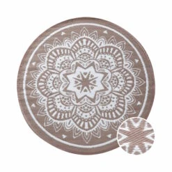 In- & Outdoor-Teppich Flora Ø118cm COLOUR CLASH In Natur-Weiß -Home Decoration&Supplies butlers in and outdoor teppich flora o118cm colour clash in natur weiss 2