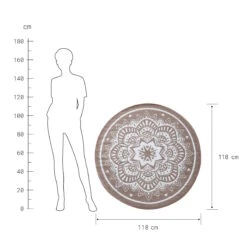 In- & Outdoor-Teppich Flora Ø118cm COLOUR CLASH In Natur-Weiß -Home Decoration&Supplies butlers in and outdoor teppich flora o118cm colour clash in natur weiss 3