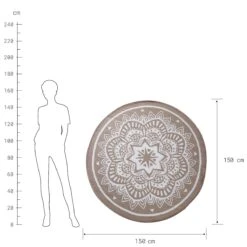 In- & Outdoor-Teppich Flora Ø150cm COLOUR CLASH In Natur-Weiß -Home Decoration&Supplies butlers in and outdoor teppich flora o150cm colour clash in natur weiss 3