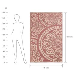 In- & Outdoor-Teppich Floral L 180 X B 118cm COLOUR CLASH In Hellrot-Creme -Home Decoration&Supplies butlers in and outdoor teppich floral l 180 x b 118cm colour clash in hellrot creme 2