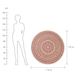 In- & Outdoor-Teppich Ø118cm COLOUR CLASH In Hellrot-Creme -Home Decoration&Supplies butlers in and outdoor teppich o118cm colour clash in hellrot creme 2