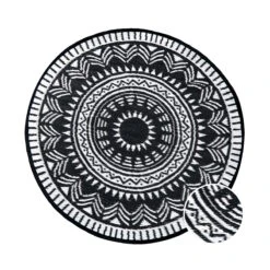 In- & Outdoor-Teppich Ø118cm COLOUR CLASH In Schwarz-Weiß 9 In- & Outdoor-Teppich Ø118cm COLOUR CLASH In Schwarz-Weiß -Home Decoration&Supplies butlers in and outdoor teppich o118cm colour clash in schwarz weiss 2