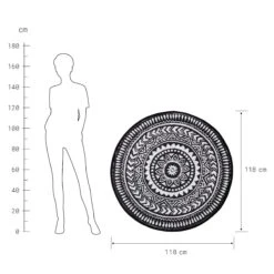 In- & Outdoor-Teppich Ø118cm COLOUR CLASH In Schwarz-Weiß -Home Decoration&Supplies butlers in and outdoor teppich o118cm colour clash in schwarz weiss 7