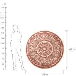 In- & Outdoor-Teppich Ø150cm COLOUR CLASH In Hellrot-Creme -Home Decoration&Supplies butlers in and outdoor teppich o150cm colour clash in hellrot creme 2