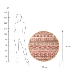 In- & Outdoor-Teppich Streifen Ø118cm COLOUR CLASH In Hellrot-Creme 8 In- & Outdoor-Teppich Streifen Ø118cm COLOUR CLASH In Hellrot-Creme -Home Decoration&Supplies butlers in and outdoor teppich streifen o118cm colour clash in hellrot creme 2