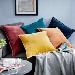 Kissen L 45 X B 45cm COTTON VELVET In Hellbraun -Home Decoration&Supplies butlers kissen l 45 x b 45cm cotton velvet in hellbraun 6