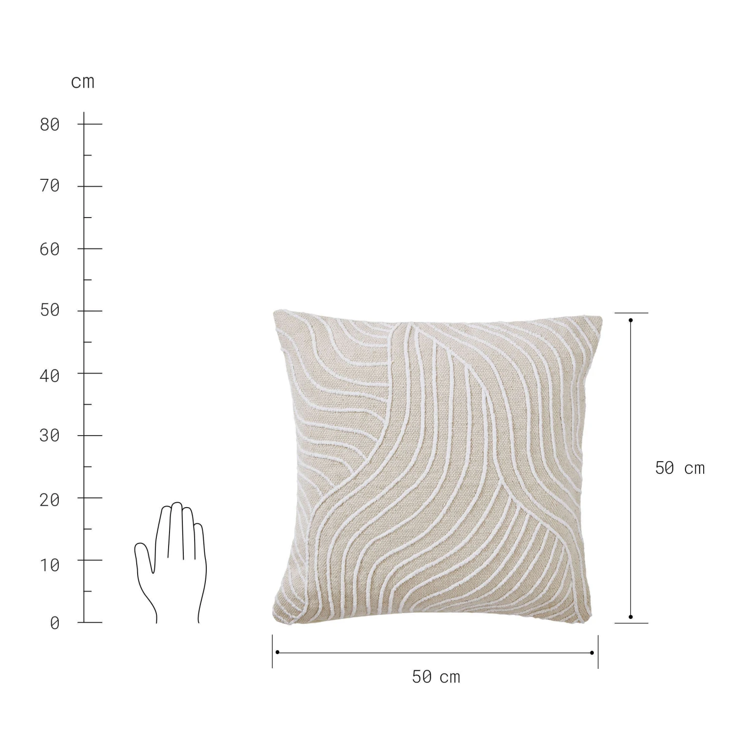 Kissen L 50 X B 50cm FREYA In Beige 6 Kissen L 50 X B 50cm FREYA In Beige – Bild 4