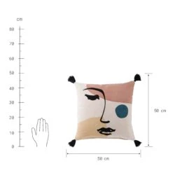 Kissen Line Art L 50 X B 50cm MOOD INDIGO In Bunt -Home Decoration&Supplies butlers kissen line art l 50 x b 50cm mood indigo in bunt 3