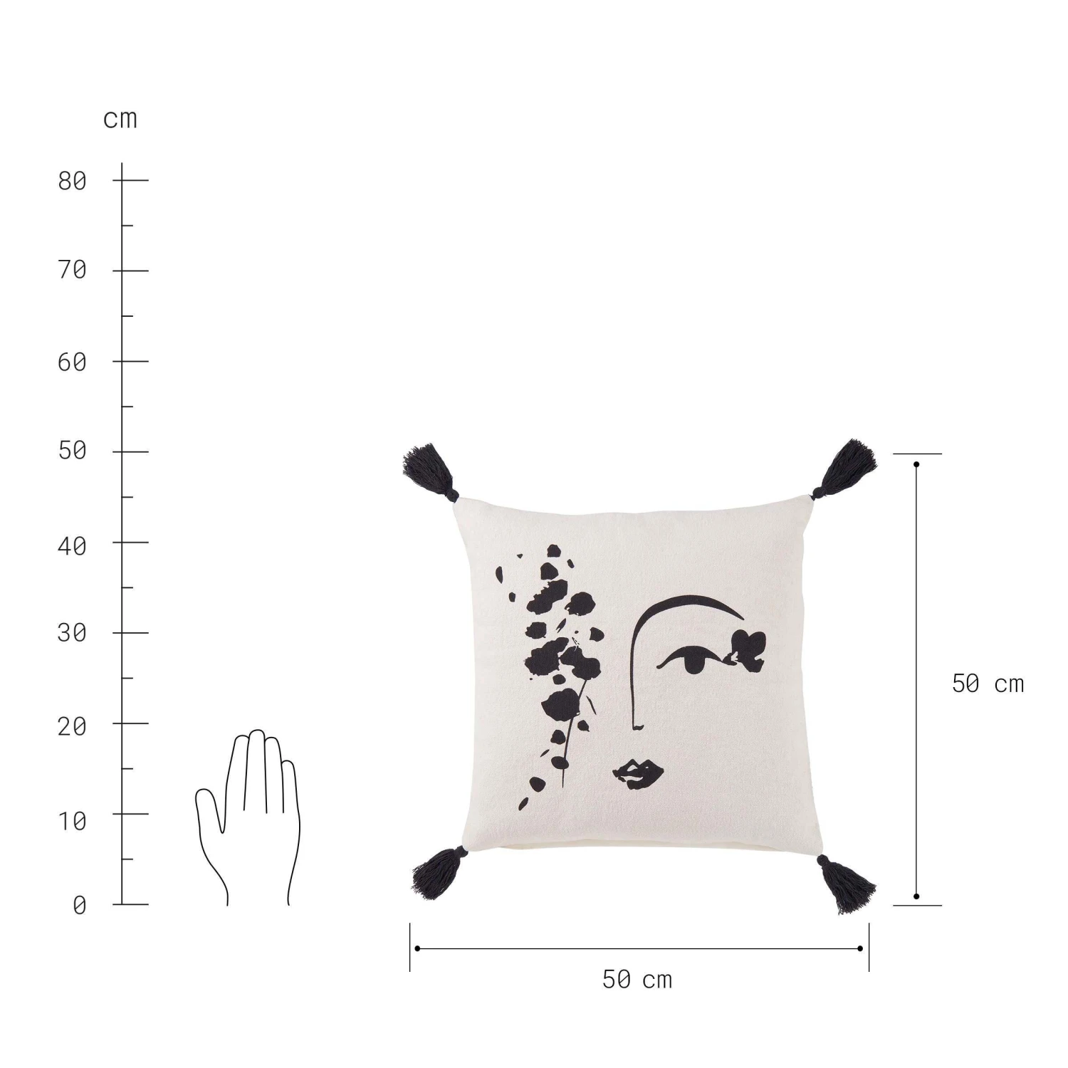 Kissen Line Art L 50 X B 50cm MUSE In Natur-Schwarz 6 Kissen Line Art L 50 X B 50cm MUSE In Natur-Schwarz – Bild 4