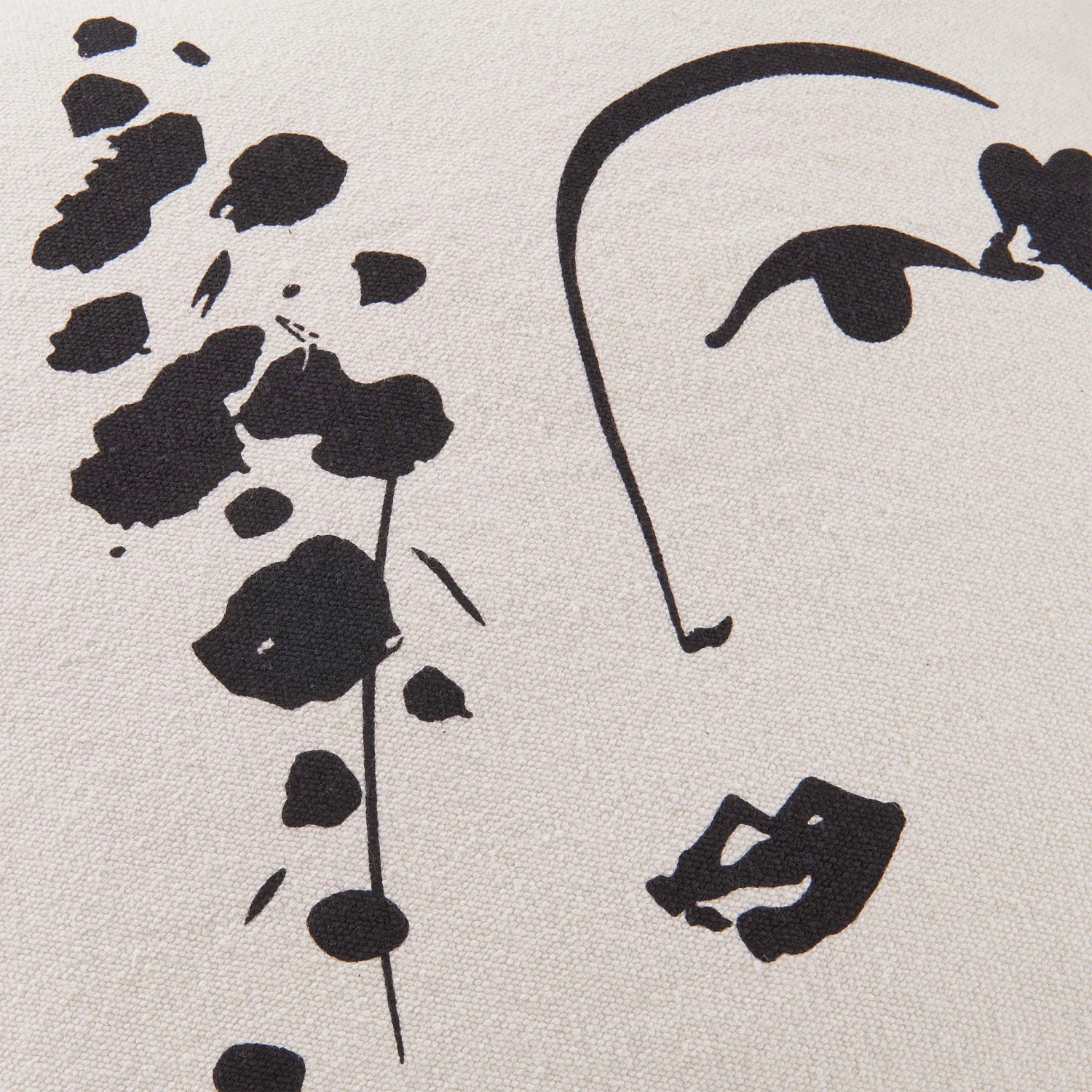 Kissen Line Art L 50 X B 50cm MUSE In Natur-Schwarz 7 Kissen Line Art L 50 X B 50cm MUSE In Natur-Schwarz – Bild 5