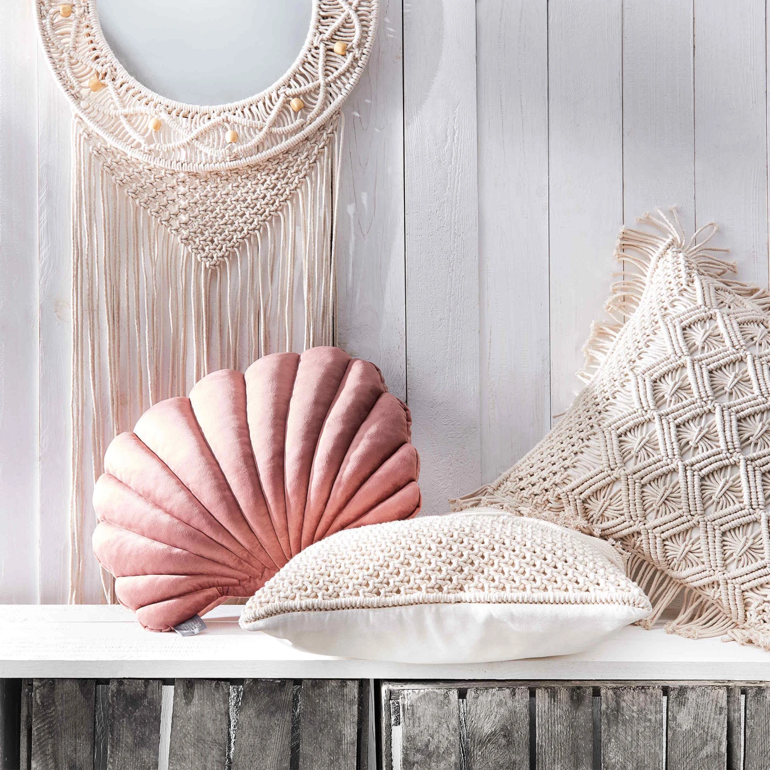 Kissen ZickZack L 45 X B 45cm MACRAMÉ In Creme 8 Kissen ZickZack L 45 X B 45cm MACRAMÉ In Creme – Bild 6