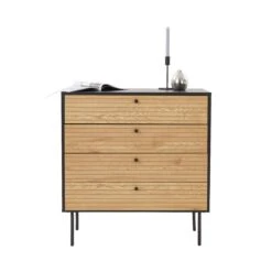 Kommode Mit 4 Schubladen MODERNIST In Schwarz-Natur -Home Decoration&Supplies butlers kommode mit 4 schubladen modernist in schwarz natur 2