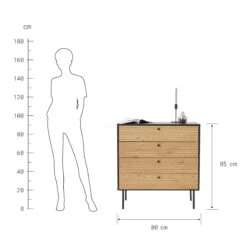 Kommode Mit 4 Schubladen MODERNIST In Schwarz-Natur -Home Decoration&Supplies butlers kommode mit 4 schubladen modernist in schwarz natur 3