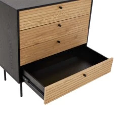 Kommode Mit 4 Schubladen MODERNIST In Schwarz-Natur -Home Decoration&Supplies butlers kommode mit 4 schubladen modernist in schwarz natur 7