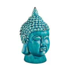 Kopf Höhe 23cm BUDDHA In Türkis -Home Decoration&Supplies butlers kopf hohe 23cm buddha in turkis 3