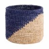 Korb Handgefertigt Aus Raffia Ø13cm ISALO In Natur-Blau -Home Decoration&Supplies butlers korb handgefertigt aus raffia o13cm isalo in natur blau