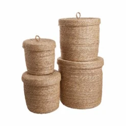 Korb Mit Deckel Ø35cm RUSH ROPE In Natur -Home Decoration&Supplies butlers korb mit deckel o35cm rush rope in natur 6