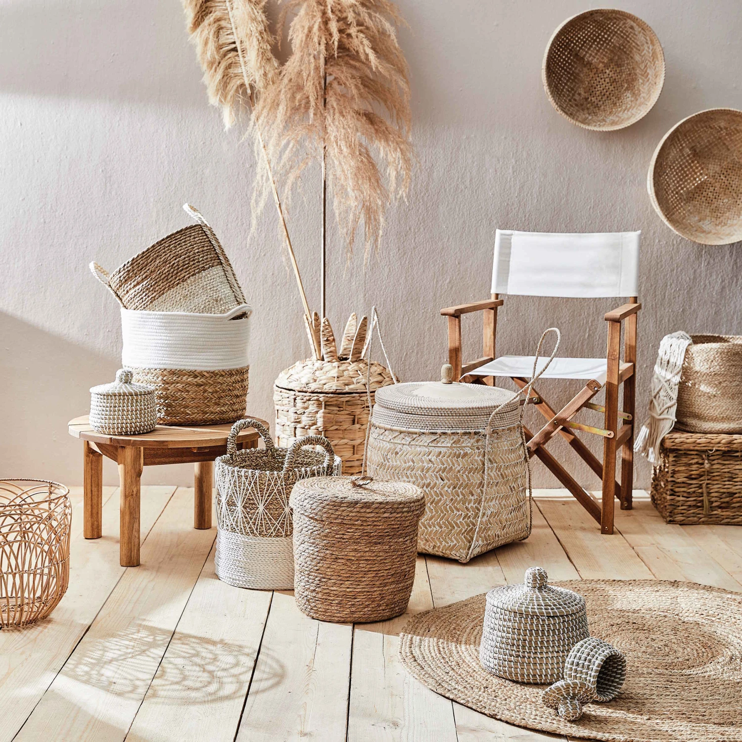 Korb Ø36cm WHITE BEACH In Natur-Weiß 4 Korb Ø36cm WHITE BEACH In Natur-Weiß – Bild 2