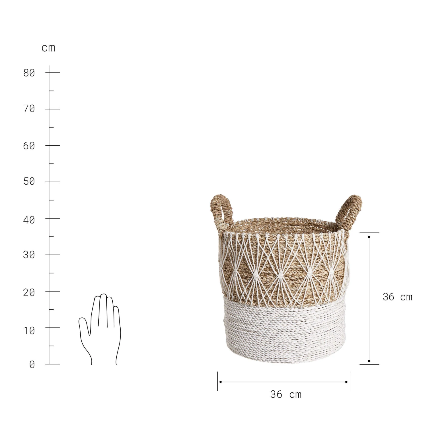 Korb Ø36cm WHITE BEACH In Natur-Weiß 6 Korb Ø36cm WHITE BEACH In Natur-Weiß – Bild 4
