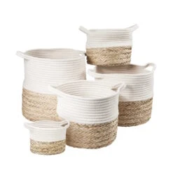 Korb Rund Ø18cm COTTON BRAID In Natur-Weiß -Home Decoration&Supplies butlers korb rund o18cm cotton braid in natur weiss 2