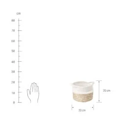 Korb Rund Ø23cm COTTON BRAID In Natur-Weiß -Home Decoration&Supplies butlers korb rund o23cm cotton braid in natur weiss 2